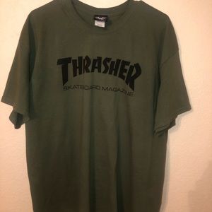 THRASHER Military Green Tee